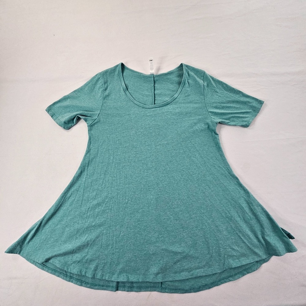 LuLaRoe‎ Perfect T Teal Swing Style Side Slits Tri-Blend T-Shirt Women's XS